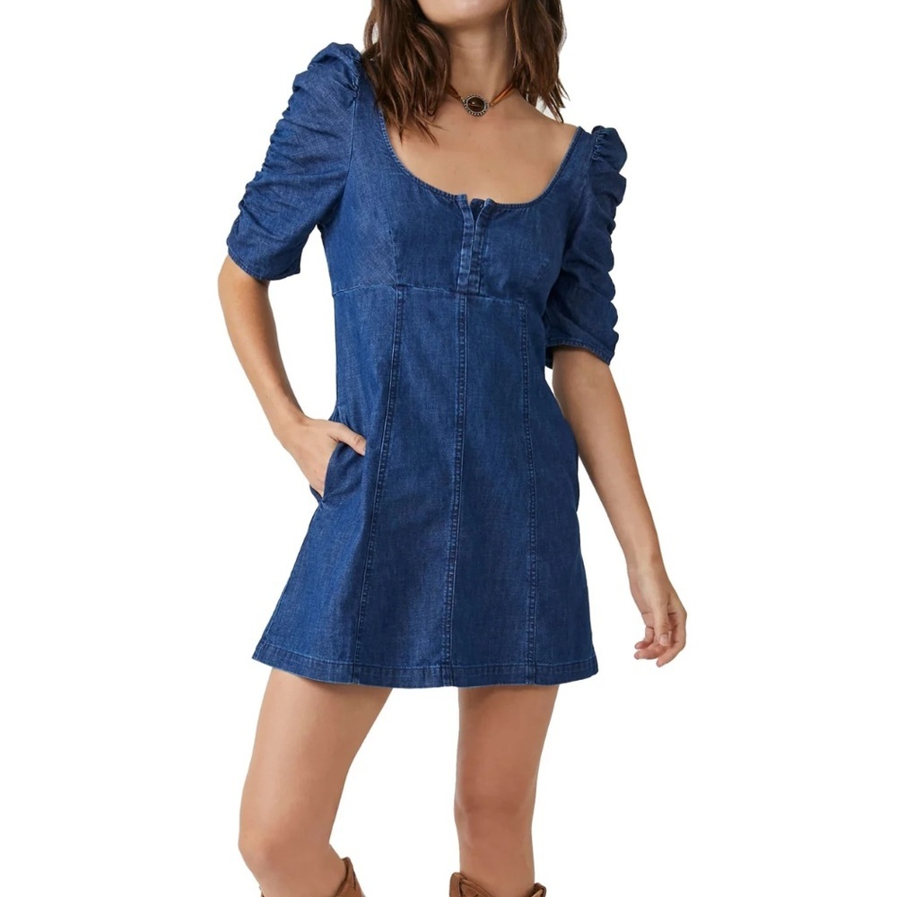 Free People Blue Denim Dress